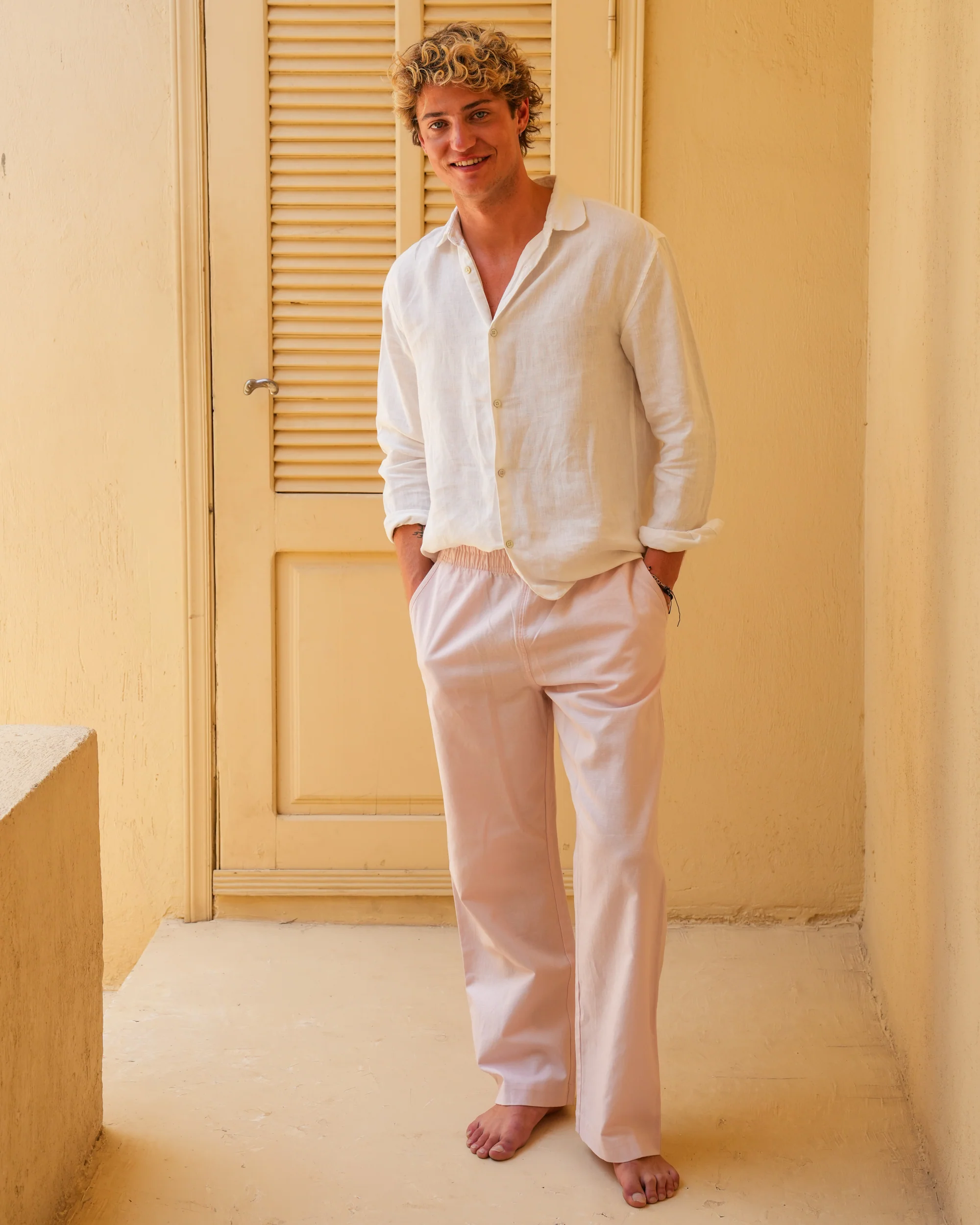 Pink & White Flipin' Linen Trouser - Image 11
