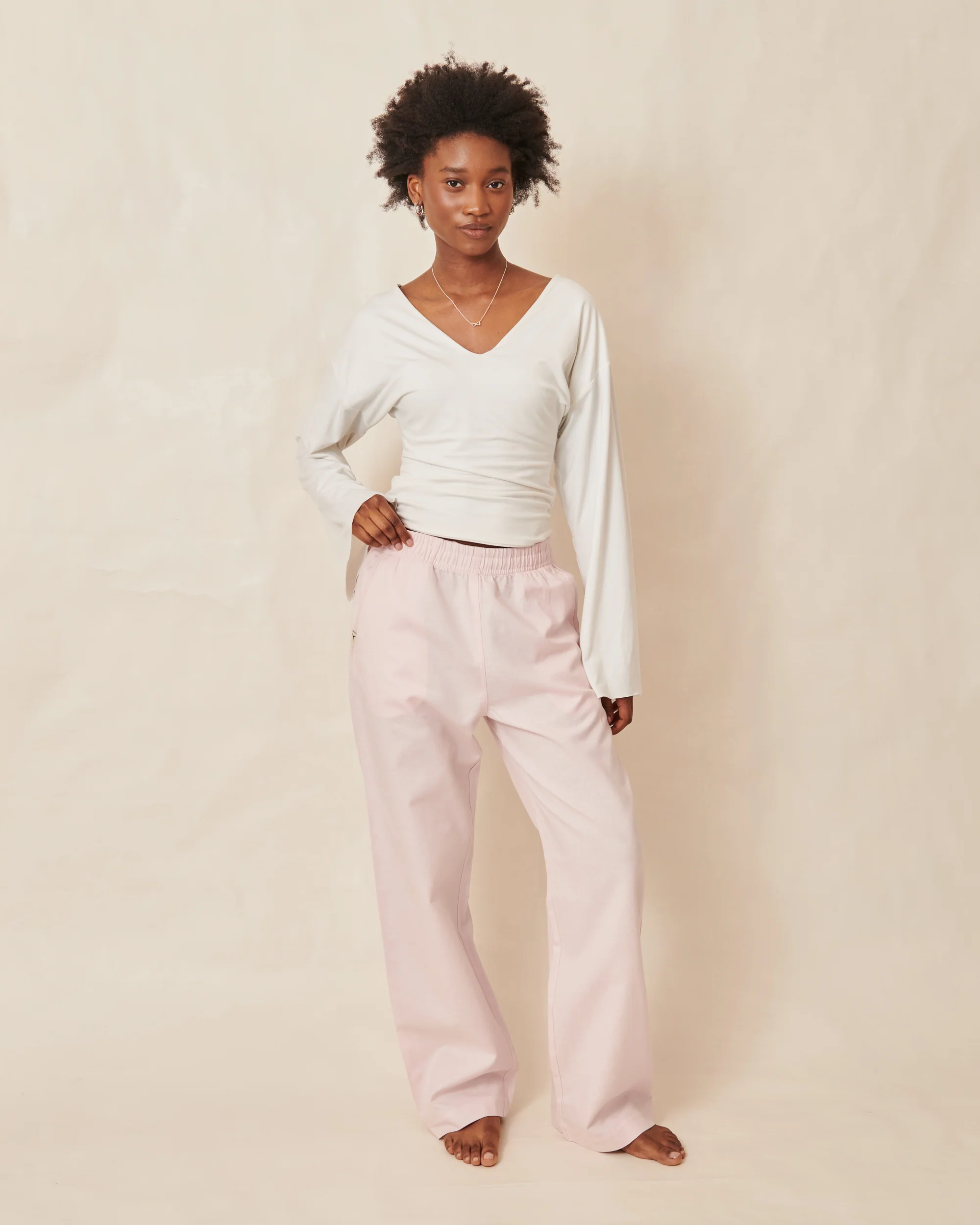 Pink & White Flipin' Linen Trouser - Image 3